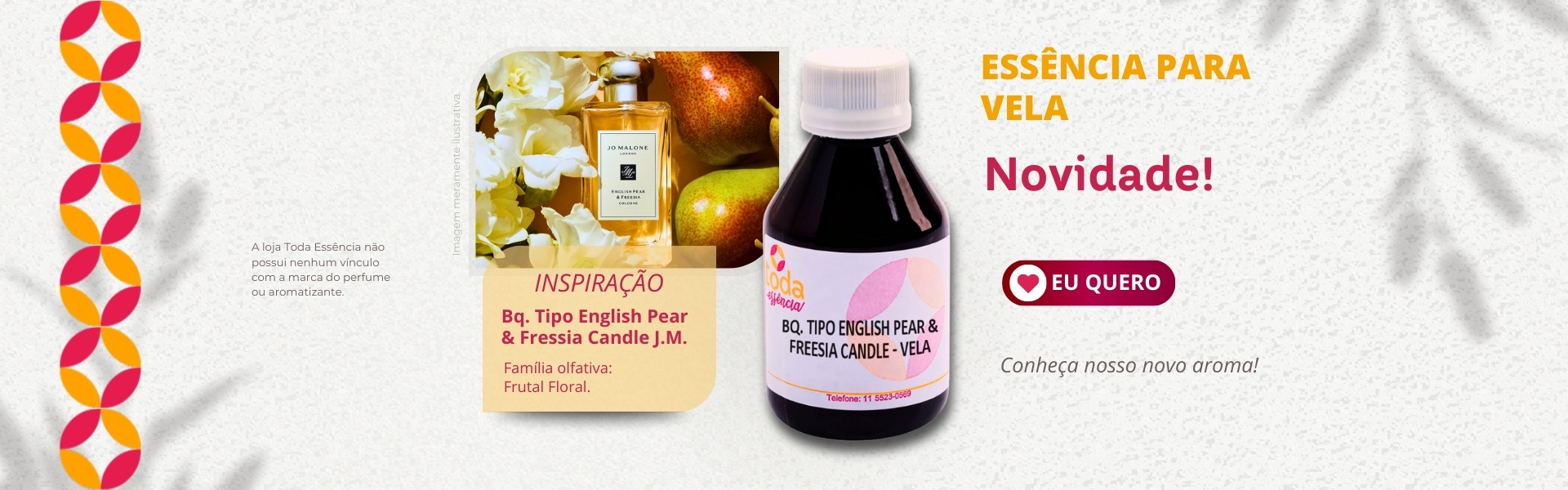 BQ. TIPO ENGLISH PEAR  FREESIA CANDLE VELA - 60ML