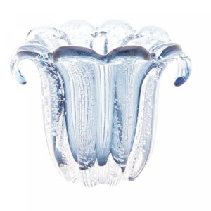 VASO DE VIDRO MURANO ITALY AZUL 17CMX14CMX16,5CM - REF.4862