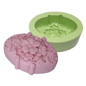 MOLDE SILICONE OVAL FLORES E RAMOS - REF.109