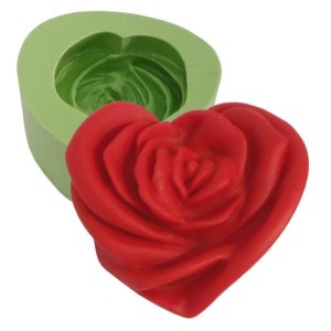 MOLDE DE SILICONE ROSA CORAÇAO - REF. 7342