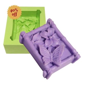 Molde de Silicone Retangular Bambu Borboleta - Ref.7236