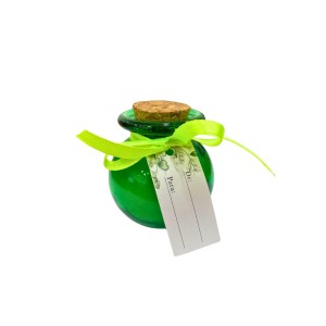 MINI VELA AROMÁTICA C/ SUP VIDRO 5X6CM VERDE- REF. DAM255VD