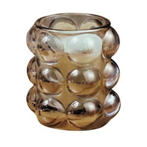 VELA PERFUMADA C/ SUPORT. DE VIDRO 6.5X9CM CINZA - REF. DAM149CIN