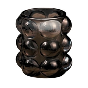 VELA PERFUMADA C/ SUPORT. DE VIDRO 6.5X9CM PRETO - REF. DAM149PO