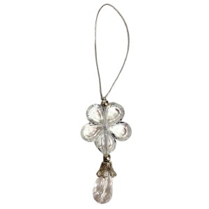 PINGENTE 1 FLOR CRISTAL PRATA - UND