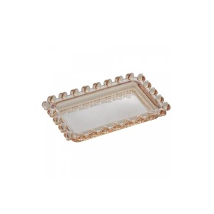 MINI BANDEJA RET. DE CRISTAL CORACAO AMBAR 10,5X6,5X1,5CM - REF. 1720