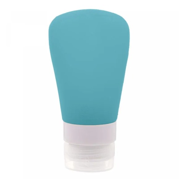 FRASCO PARA VIAGEM DE SILICONE AZUL 60ML - REF. 4905