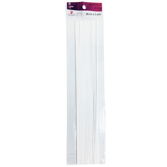 KIT VARETA DE FIBRA BRANCA 30CM - 15 UND
