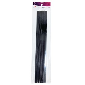 KIT VARETA DE FIBRA PRETA 30CM - 15 UND