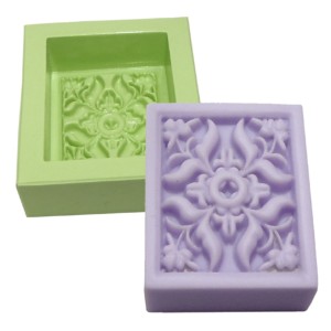 MOLDE DE SILICONE RETANGULAR FLORES - 0119