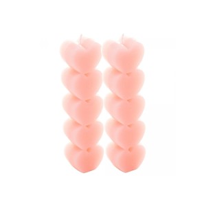 CJ 2 VELAS DE PARAFINA HEART ROSE 4CM X 2,5CM X 15CM - REF.61560