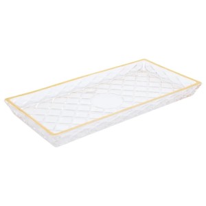 BANDEJA DE CRISTAL C/FIO DE OURO DELI DIAMOND 28,5X14,5X2CM - REF. 5399