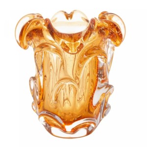 VASO DE VIDRO MURANO ITALY AMBAR 13CMX14,5CM - REF.4818