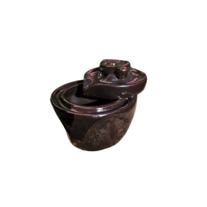 INCENSARIO CASCATA REDONDO PORCELANA MINI - PRETO