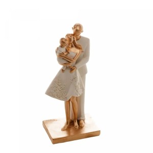 FIGURA DECORATIVA RESINA FAMILIA BRANCO 9X7X20CM - REF. 61436