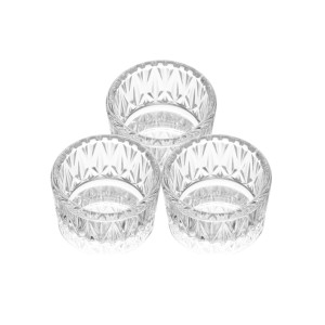 CJ 3 PORTA VELA  DE VIDRO BICO DE ABACAXI 5,5CMX3,5CM - REF. 220477